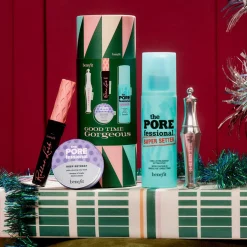 Good Time Gorgeous Make-up Set –  Full-Size Mascara, Setting Spray & Brow Setter Gel plus Mini Tonerde-Maske