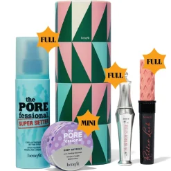 Good Time Gorgeous Make-up Set –  Full-Size Mascara, Setting Spray & Brow Setter Gel plus Mini Tonerde-Maske