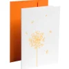 Grußkarte - Pusteblume - orange