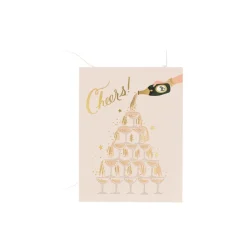 Grußkarte Champagne Tower Cheers