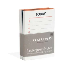 Letterpress Notes Set Neon orange/blau