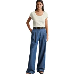 Pointelle-t-shirt slim